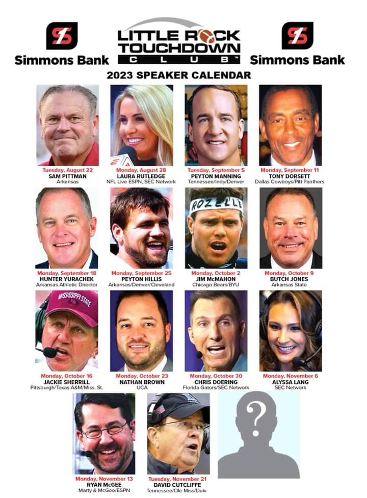 2023 Little Rock Touchdown Club lineup